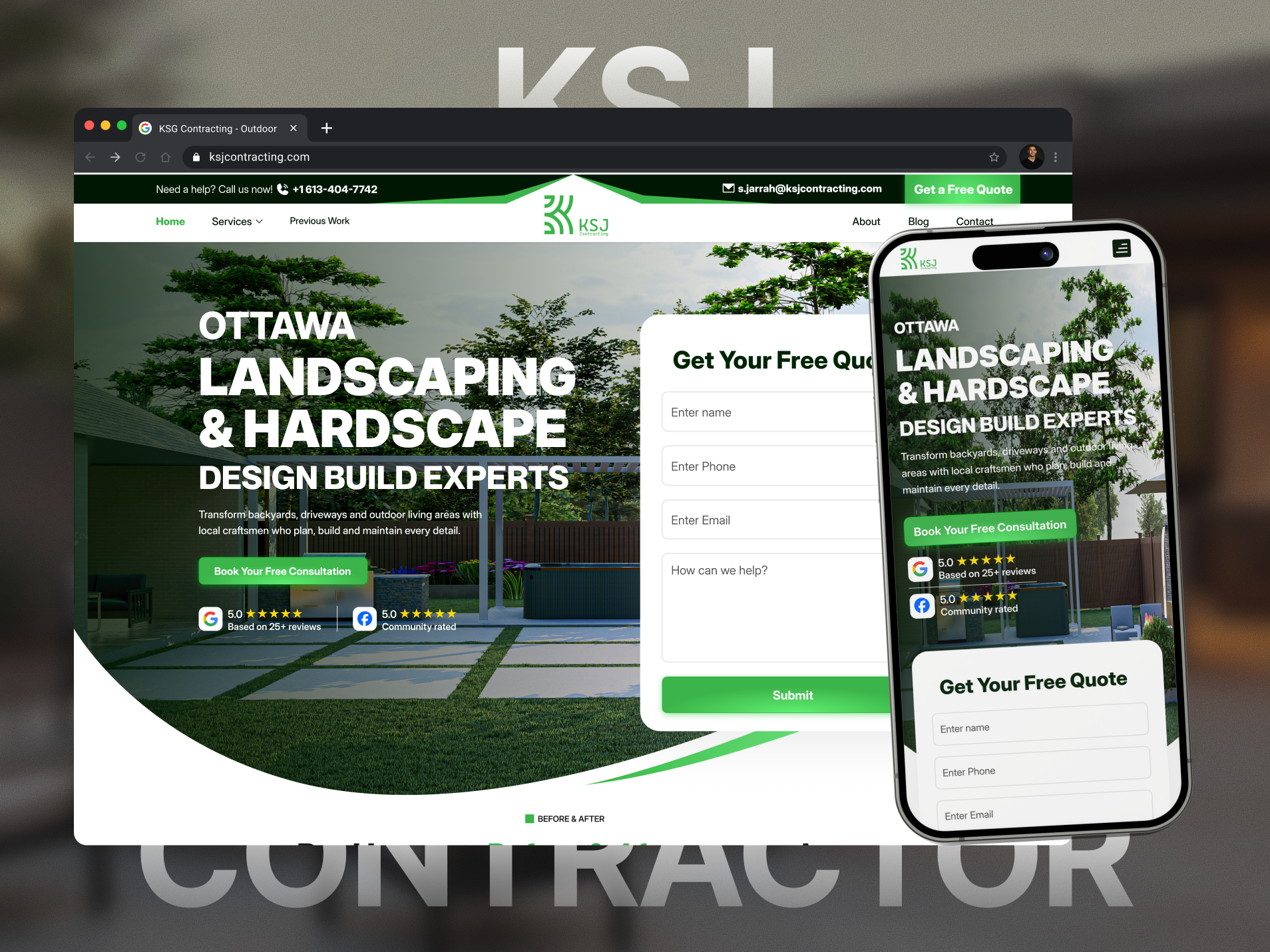 KSJ Contracting website