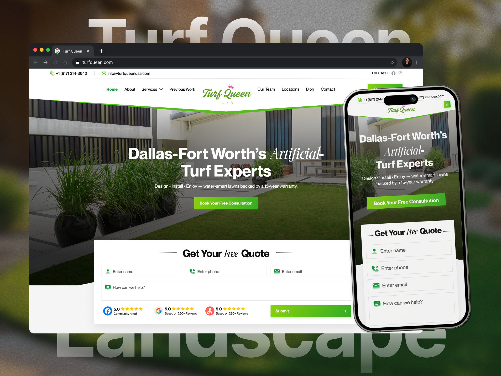 Turf Queen website
